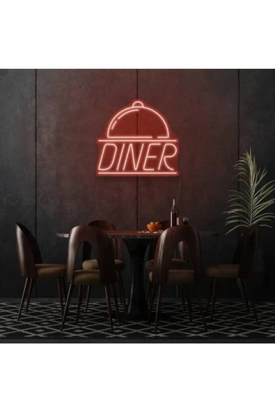 Twins Led Aydınlatma Restoranlara Özel Diner Yazılı ve Şekilli Neon Tabela