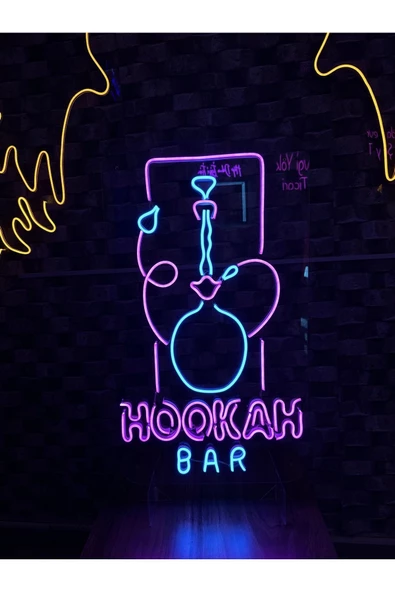Twins Led Aydınlatma HOOKAH BAR Yazılı Neon Tabela - Resim 2