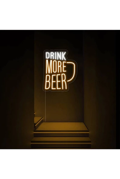 Twins Led Aydınlatma DRINK MORE BEER Yazılı Neon Tabela