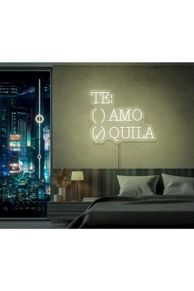 Twins Led Aydınlatma TE:AMO/QUILA Yazılı ve Şekilli Neon Tabela ürün görseli 1