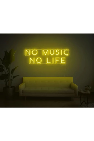 Twins Led Aydınlatma NO MUSİC NO LIFE Yazılı Neon Tabela