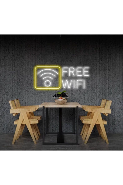 Twins Led Aydınlatma FREE WIFI Yazılı ve Şekilli Neon Tabela