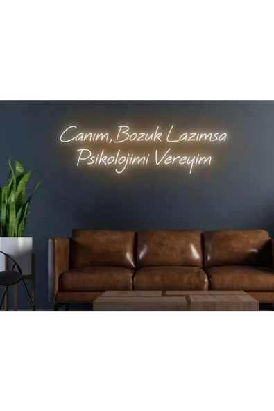 Twins Led Aydınlatma Canım,Bozuk Lazımsa Psikolojimi Vereyim Yazılı Neon Tabela ürün görseli 1