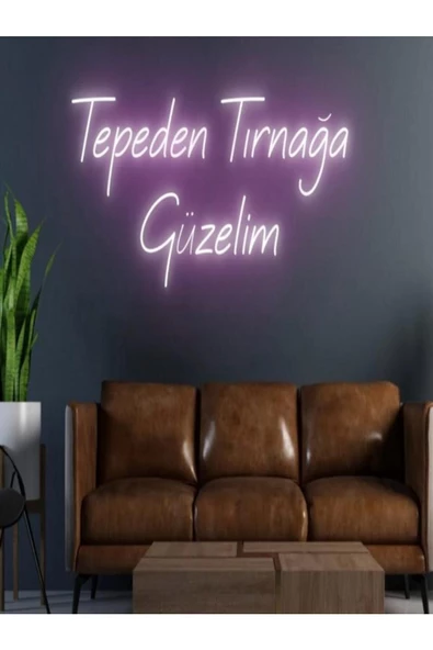 Twins Led Aydınlatma Tepeden Tırnağa Güzelim Yazılı Neon Tabela
