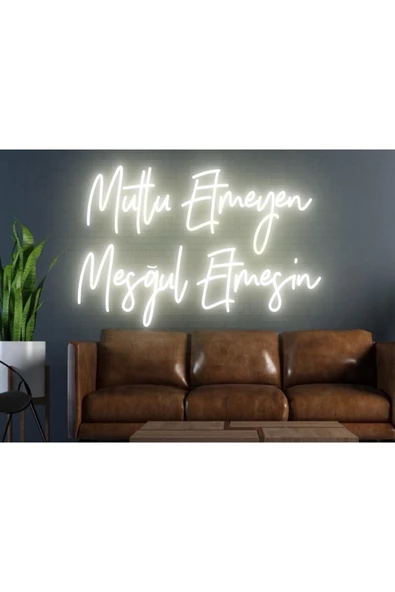 Twins Led Aydınlatma Mutlu Etmeyen Meşgul Etmesin Yazılı Neon Tabela ürün görseli