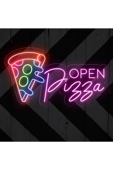 Twins Led Aydınlatma OPEN Pizza Yazılı Neon Tabela ürün görseli 1