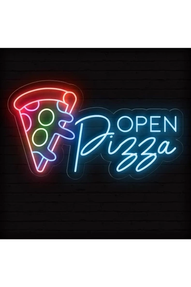 Twins Led Aydınlatma OPEN Pizza Yazılı Neon Tabela ürün görseli 1