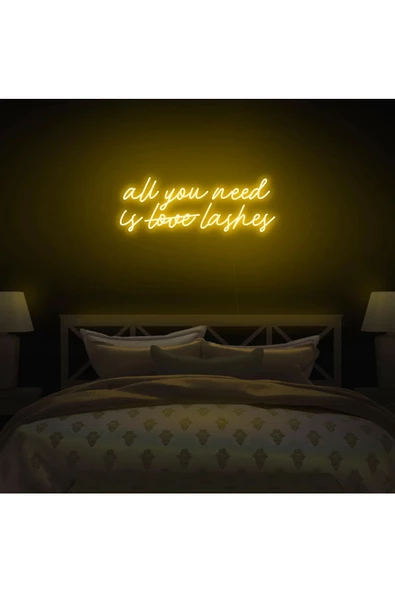 Twins Led Aydınlatma All You Need Is Love Lashes Yazılı Neon Tabela ürün görseli 1