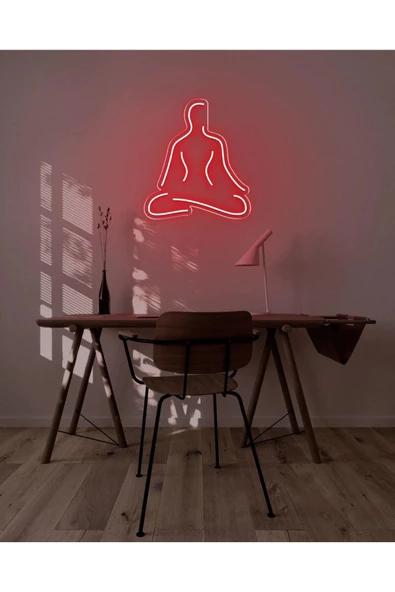 Twins Led Aydınlatma Yoga Yapan İnsan Figürlü Neon Tabela ürün görseli