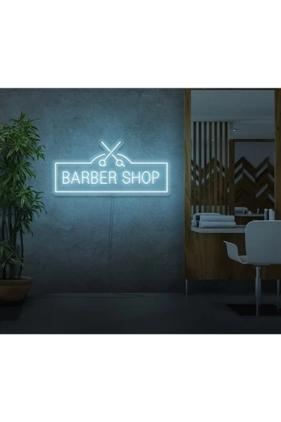 Twins Led Aydınlatma BARBER SHOP Yazılı ve Şekilli Neon Tabela ürün görseli