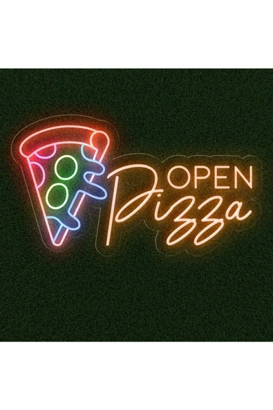 Twins Led Aydınlatma OPEN Pizza Yazılı Neon Tabela
