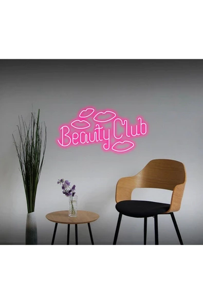 Twins Led Aydınlatma Beauty Club Yazılı ve Şekilli Neon Tabela