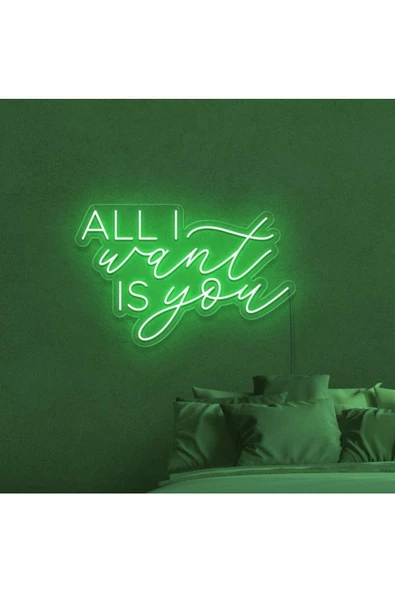 Twins Led Aydınlatma ALL I Want IS You Yazılı Neon Tabela