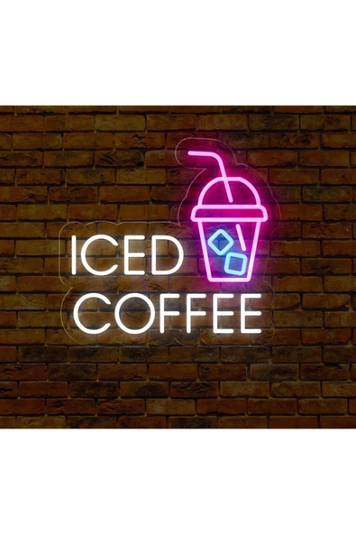 Twins Led Aydınlatma ICED COFFEE Yazılı ve Şekilli Neon Tabela