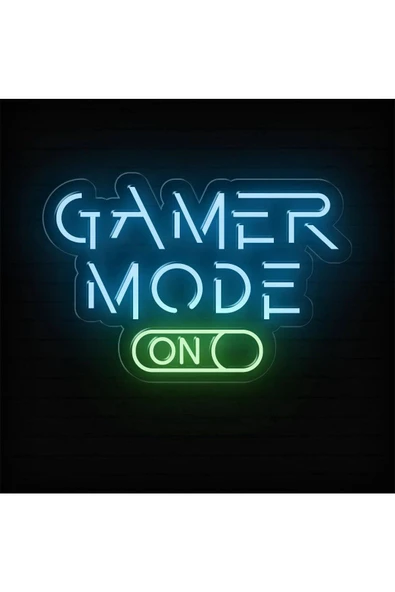 Twins Led Aydınlatma GAMER MODE ON Yazılı ve Şekilli Neon Tabela ürün görseli 1