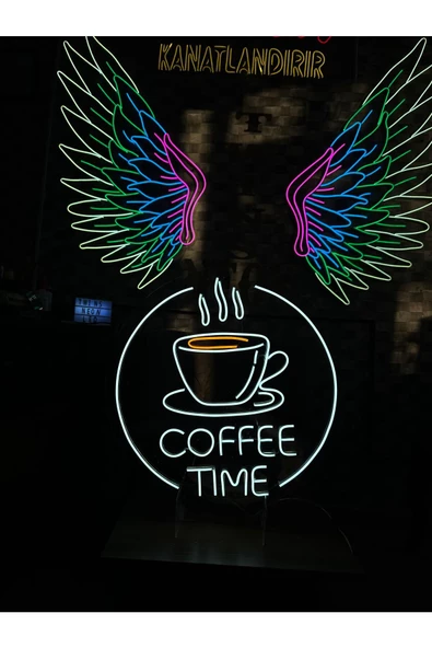Twins Led Aydınlatma COFFEE TIME Yazılı Neon Tabela - Resim 3