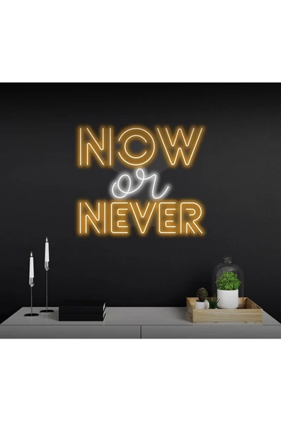Twins Led Aydınlatma NOW or NEVER Yazılı Neon Tabela ürün görseli 1