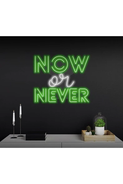 Twins Led Aydınlatma NOW or NEVER Yazılı Neon Tabela ürün görseli 1