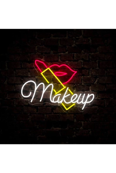 Twins Led Aydınlatma Makeup Yazılı ve Şekilli Neon Tabela - Resim 2