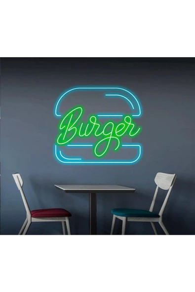 Twins Led Aydınlatma Burger Yazılı ve Şekilli Neon Tabela ürün görseli 1