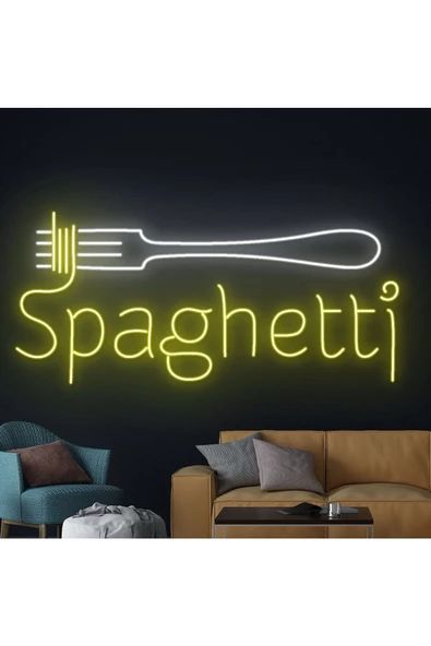 Twins Led Aydınlatma Spaghetti Yazılı ve Şekilli Neon Tabela ürün görseli 1