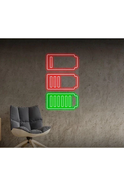 Twins Led Aydınlatma Şarj Batarya Simgeli Neon Tabela