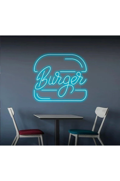 Twins Led Aydınlatma Burger Yazılı ve Şekilli Neon Tabela ürün görseli 1