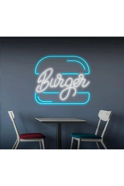 Twins Led Aydınlatma Burger Yazılı ve Şekilli Neon Tabela ürün görseli