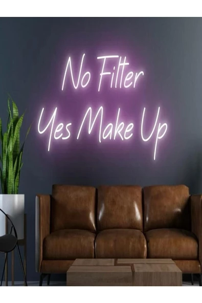 Twins Led Aydınlatma No Filter Yes Make Up Yazılı Neon Tabela ürün görseli 1