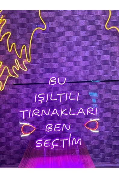 Twins Led Aydınlatma Bu Işıltılı Tırnakları Ben Seçtim Yazılı Neon Tabela - Resim 2