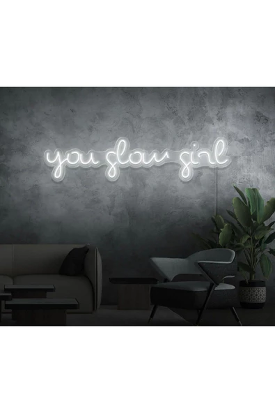 Twins Led Aydınlatma you glow girl Yazılı Neon Tabela ürün görseli