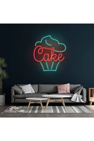 Twins Led Aydınlatma Cake Yazılı ve Kek Figürlü Neon Tabela ürün görseli 1