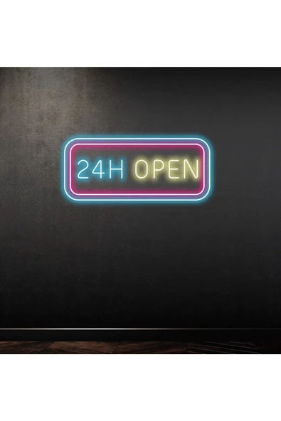 Twins Led Aydınlatma 24 H OPEN Yazılı Neon Tabela
