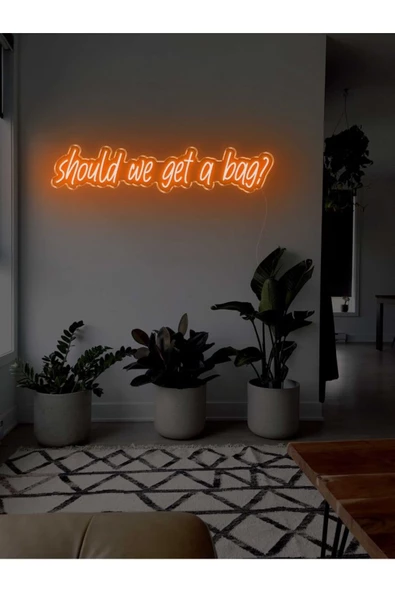 Twins Led Aydınlatma Should we get a bag? Yazılı Neon Tabela ürün görseli 1