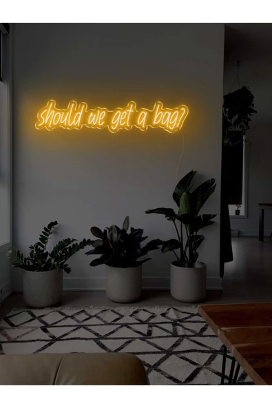 Twins Led Aydınlatma Should we get a bag? Yazılı Neon Tabela