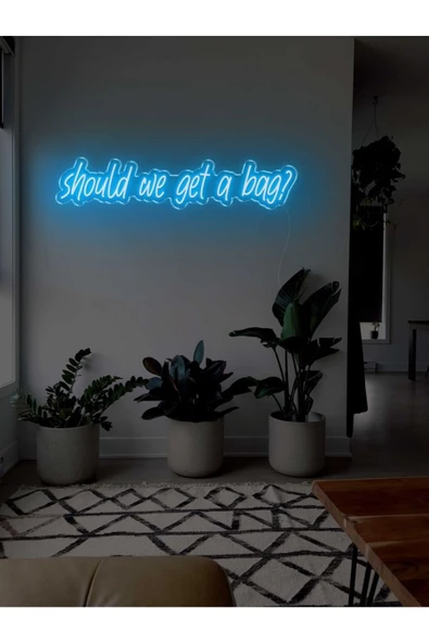 Twins Led Aydınlatma Should we get a bag? Yazılı Neon Tabela