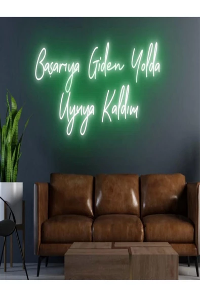 Twins Led Aydınlatma Başarıya Giden Yolda Uyuya Kaldım Yazılı Neon Tabela ürün görseli 1