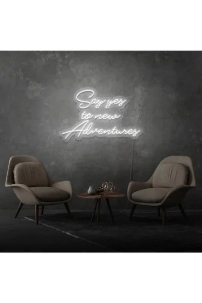 Twins Led Aydınlatma Say Yes To New Adventures Yazılı Neon Tabela ürün görseli