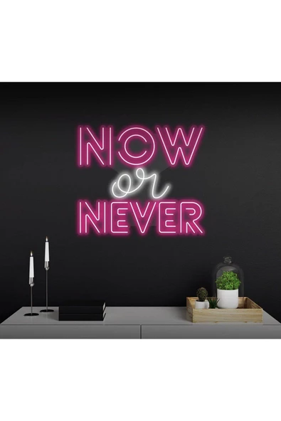 Twins Led Aydınlatma NOW or NEVER Yazılı Neon Tabela