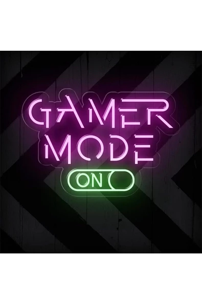 Twins Led Aydınlatma GAMER MODE ON Yazılı ve Şekilli Neon Tabela ürün görseli 1