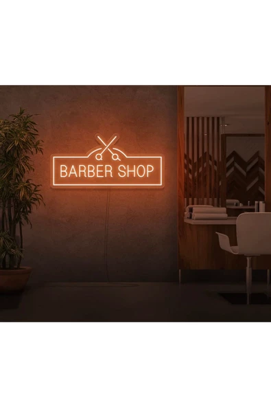 Twins Led Aydınlatma BARBER SHOP Yazılı ve Şekilli Neon Tabela