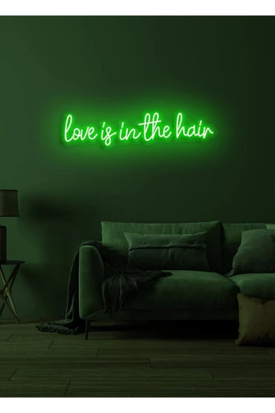 Twins Led Aydınlatma Love is in the hair Yazılı Neon Tabela