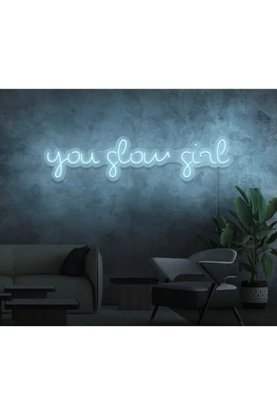 Twins Led Aydınlatma you glow girl Yazılı Neon Tabela ürün görseli
