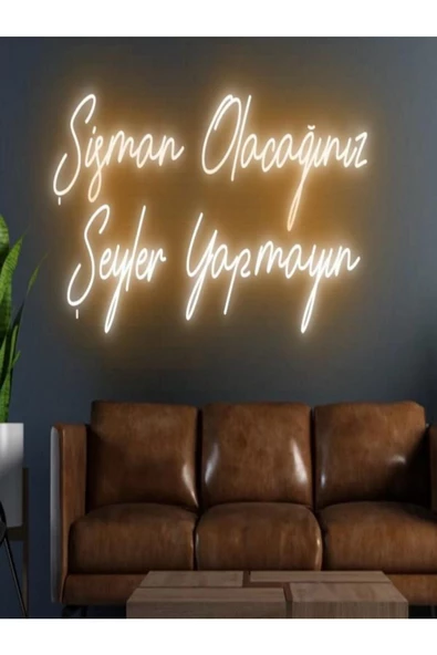 Twins Led Aydınlatma Şişman Olacağınız Şeyler Yapmayın Yazılı Neon Tabela ürün görseli