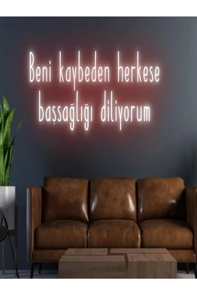 Twins Led Aydınlatma Beni Kaybeden Herkese Başsağlığı Diliyorum Yazılı Neon Tabela ürün görseli 1