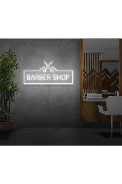 Twins Led Aydınlatma BARBER SHOP Yazılı ve Şekilli Neon Tabela ürün görseli 1