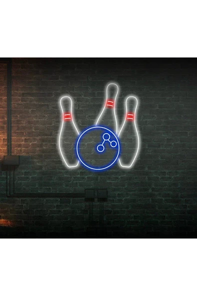 Twins Led Aydınlatma Bowling Topu ve Lobutu Şekilli Neon Tabela