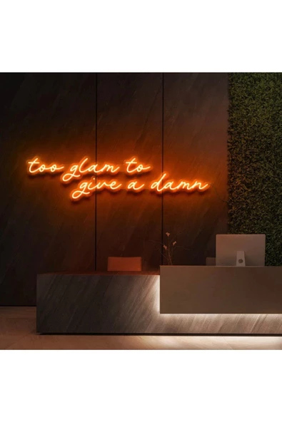 Twins Led Aydınlatma Too glam to give a damn Yazılı Neon Tabela ürün görseli 1