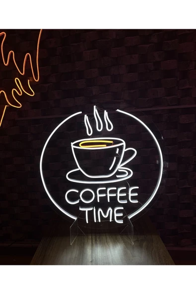 Twins Led Aydınlatma COFFEE TIME Yazılı Neon Tabela - Resim 4