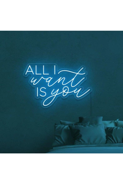 Twins Led Aydınlatma ALL I Want IS You Yazılı Neon Tabela